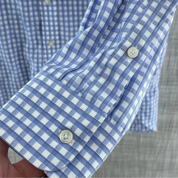 Ike Behar Performance 100 Plaid Button Down long Sleeve Shirt Men's 16.5 -8461/b - Picture 8 of 10